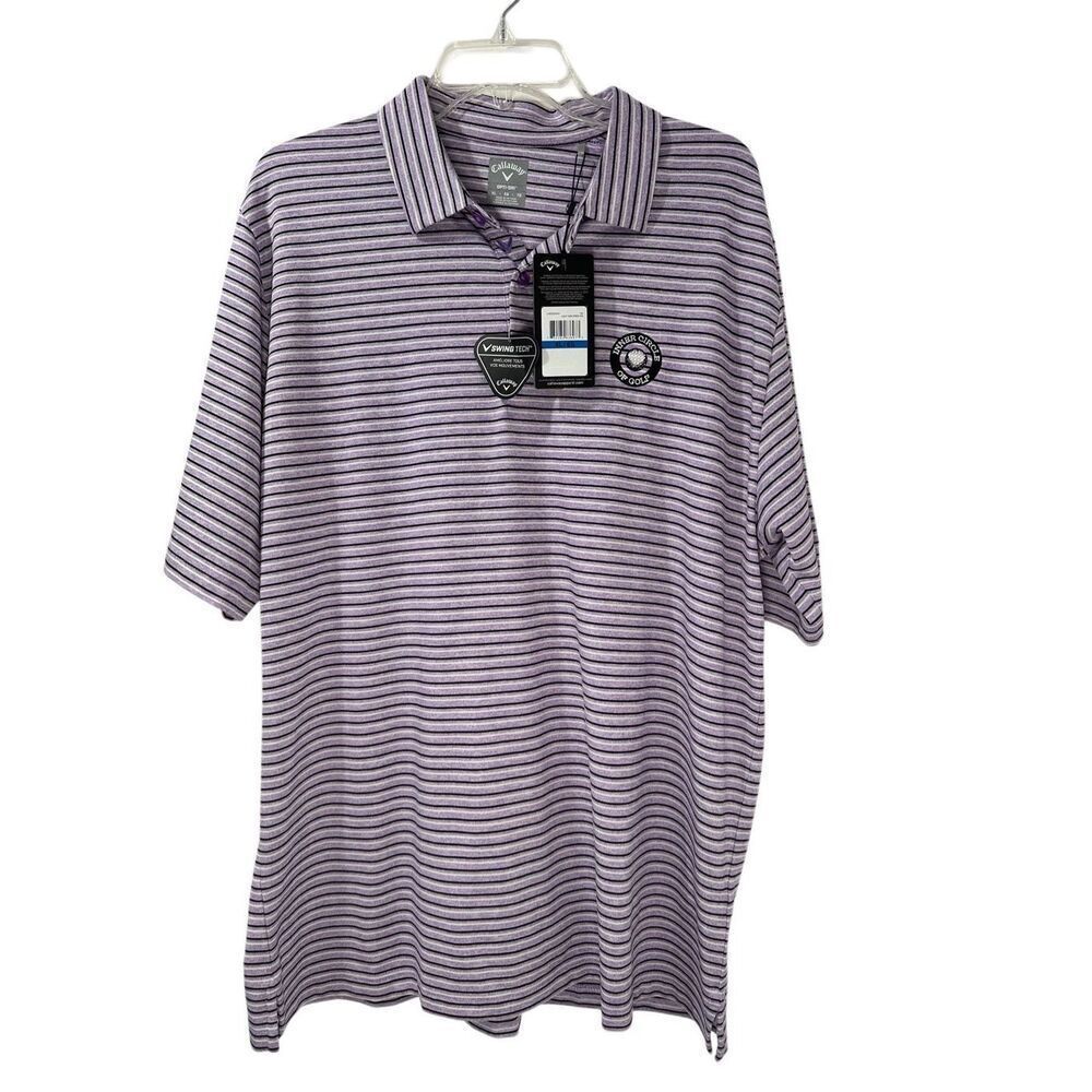 Callaway UPF50 men’s NBC golf academy purple golf shirt NWT size XL #35-1887
